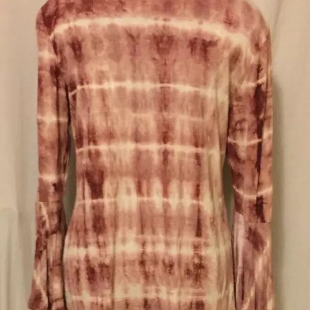 Women’s Large pink tie dyed bell sleeve blouse - Picture 5 of 8